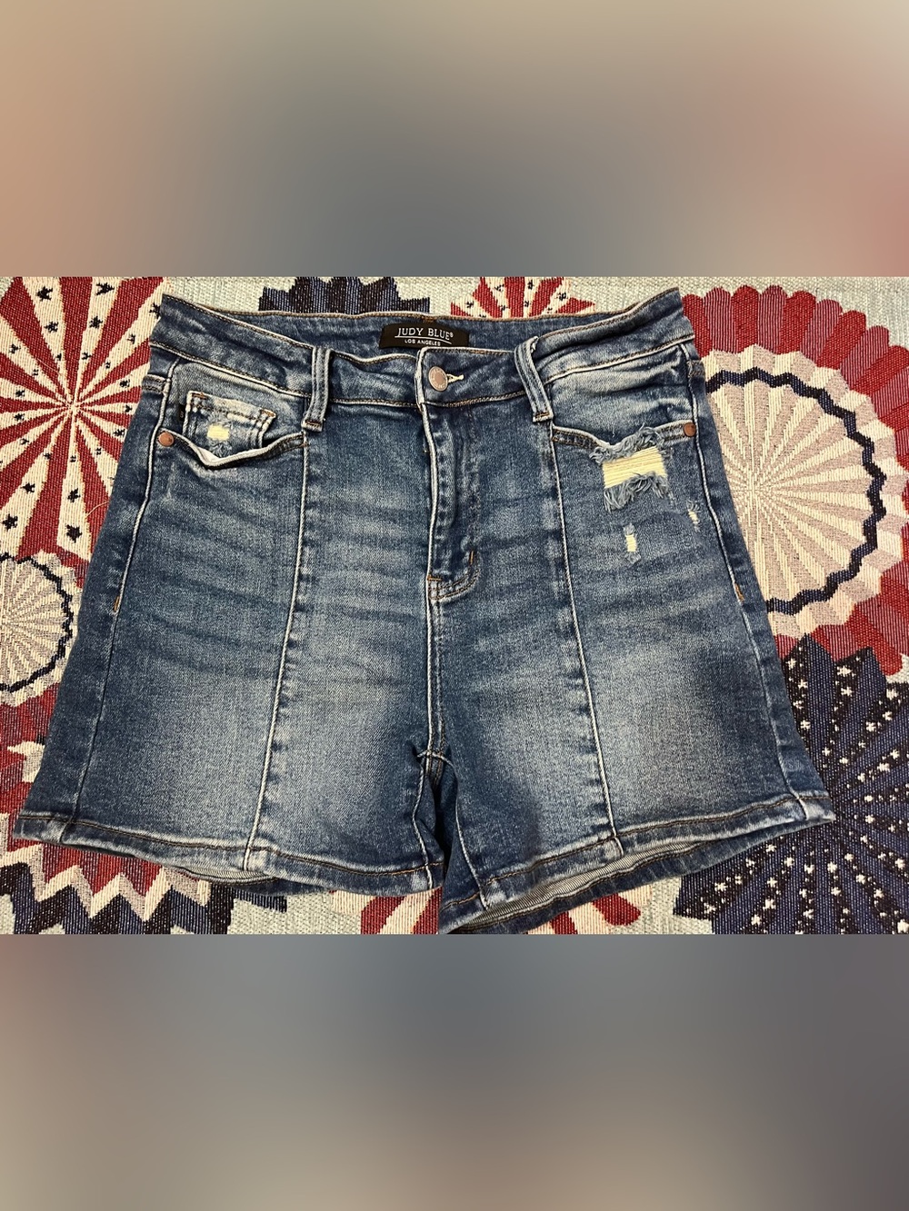 Judy Blue Light Blue Distressed Denim Shorts